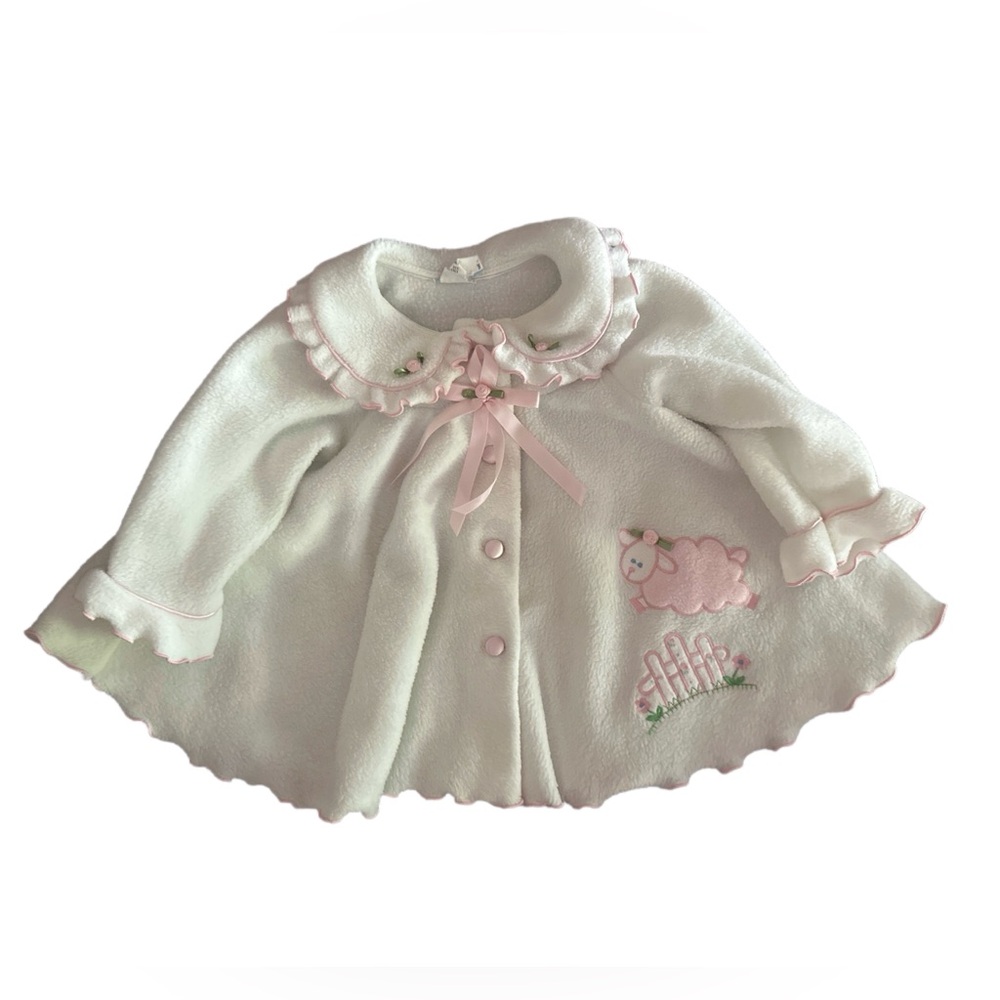 Vintage baby girl fleece jacket. Size 6-9 months